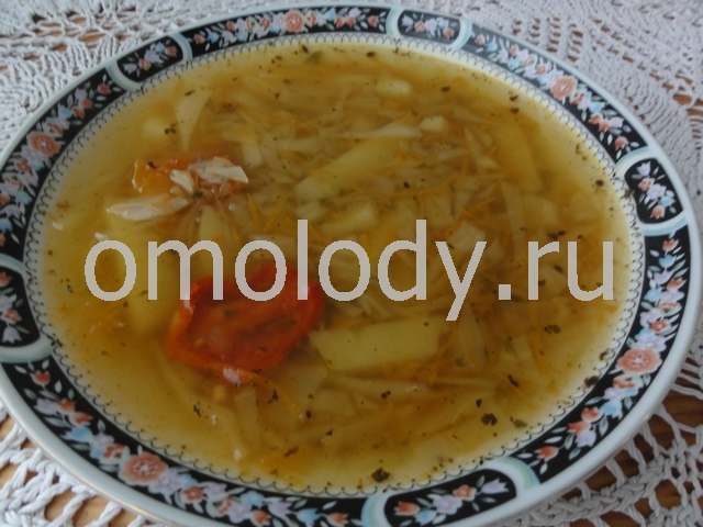 Суп с ясноткой и помидорами