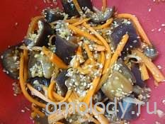 салат из баклажанов с морковью и имбирем